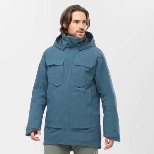 Chaquetas De Esquí Salomon Stance Cargo Insulated Encapuchado Hombre Azules | MX WNIV516